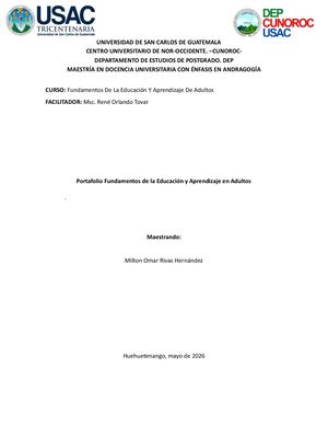 Portafolio Fundamentos De La Educación Y Aprendizaje En Adultos