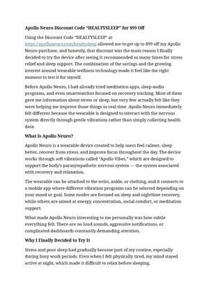 Apollo Neuro Discount Code “HEALTYSLEEP”