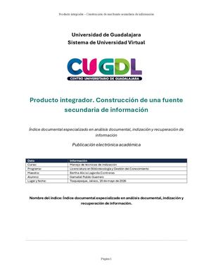 Índice documental especializado en análisis documental, indización y recuperación de información.