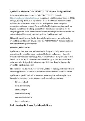 Apollo Neuro Referral Code “HEALTYSLEEP”
