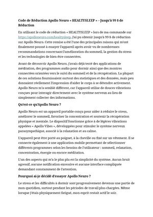 Code De Réduction Apollo Neuro « HEALTYSLEEP »