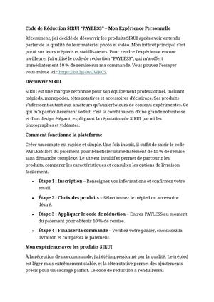 Code De Réduction Sirui “PAYLESS”