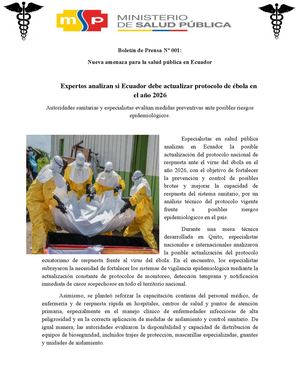 Boletín De Prensa Nº 001