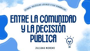 Entre la comunidad y la decisión pública