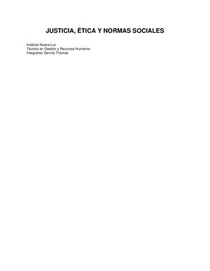 Trabajo Justicia Etica Normas Sociales