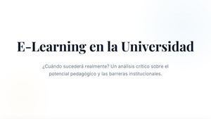 E Learning En La Universidad