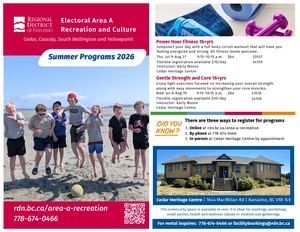 ELectoral Area A Summer 2026 Program Flyer