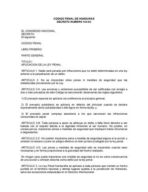 Codigo Penal Honduras
