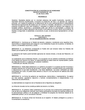 Constitucion Hondureña