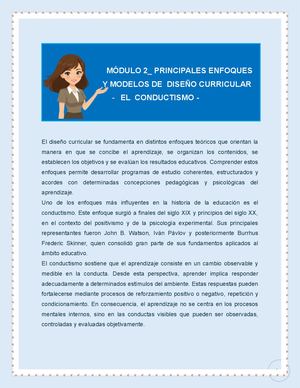 Mod 2_Enfoques Y Modelos Curriculares_Conductismo