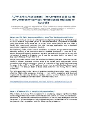Acwa Skills Assessment