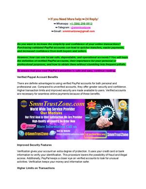 ✅Buy PayPal Accounts Trusted Digital Payment Services for Global Transactions