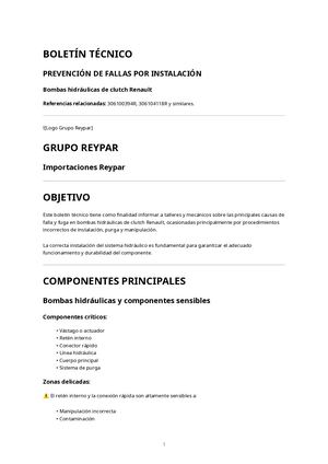 Manual Tecnico Bombas Clutch Renault Reypar