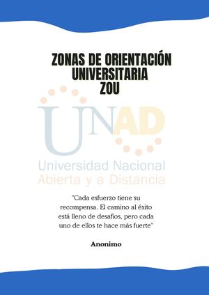 ZONAS DE ORIENTACIÓN UNIVERSITARIA ZOU