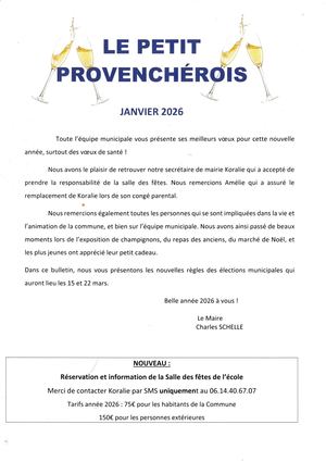 Le Petit Provenchérois (Janvier 2026)