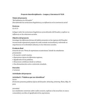 Proyecto Variaciones Linguisticas Ecuador
