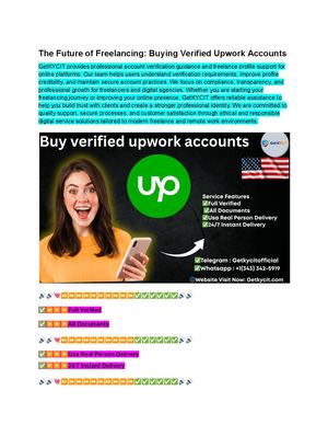 The Future Of Freelancing Buying Verified Upwork Account In Us