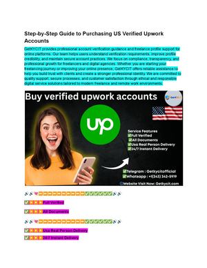 Step By Step Guide To Purchasing Uk Verified Upwork Account