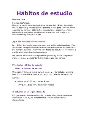 Habitos De Estudio Annie.t