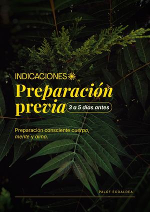 Indicaciones Pre Ceremonia