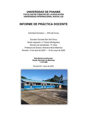 Informe Practica Docente San San Drury