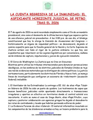 La Cuenta Regresiva De La Inmunidad