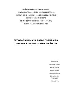 Poblamiento Geografico de Venezuela