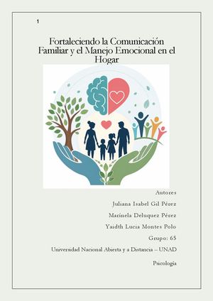 Fortaleciendo La Comunicación Familiar Y El Manejo Emocional En El Hogar