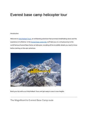 Everest Base Camp Helicopter Tour