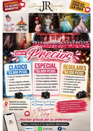 Precios de sesiones