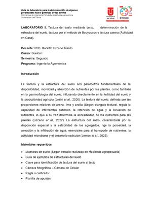 Laboratorio 5 Textura Y Estructura Del Suelo