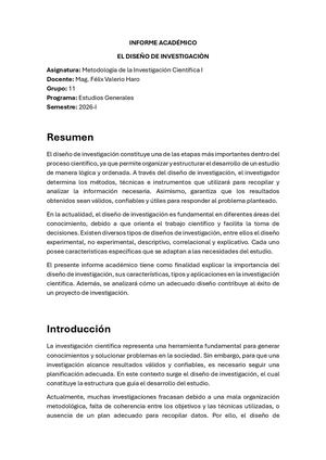 El Diseño De Investigaciòn