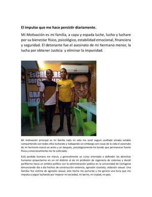 El Impulso Que Me Hace Persistir Diariamente