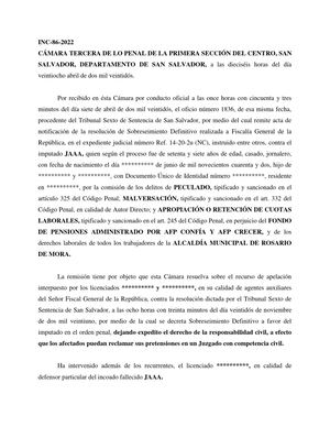 Inc 86 2022 Csj 2022 Rosario De Mora