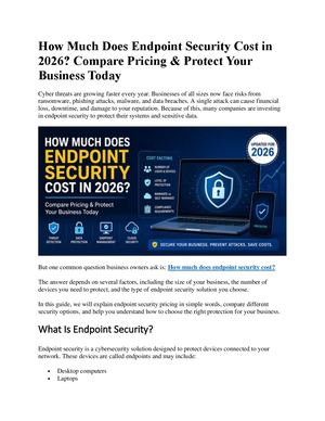 How Much Does Endpoint Security Cost In 2026