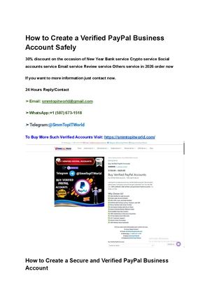 How To Create A Verified Pay Pal Business Account Safely