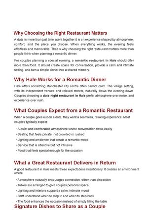 Couple Restaurant in Hale