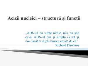 Acizii Nucleici – Structură şI Funcţii