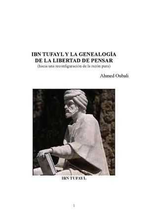 Ibn Tufayl Y La Genealogía De La Libertad De Pensar