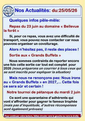Infos 25 Mai