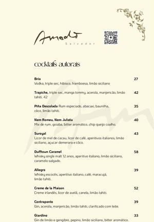 Bebidas Amado Salvador Novo