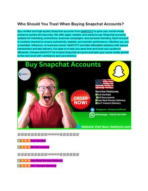 Who Should You Trust When Buying Snapchat Accounts