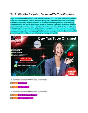 Top 7 Websites For Instant Delivery Of You Tube Channels
