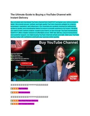 The Ultimate Guide To Buying A You Tube Channel With Instant Delivery