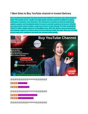 7 Best Sites To Buy You Tube Channel In Instant Delivery
