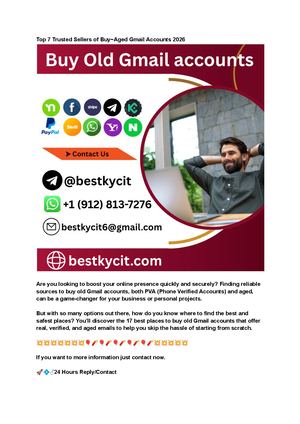 Top 7 Trusted Sellers Of Buy~aged Gmail Accounts 2026