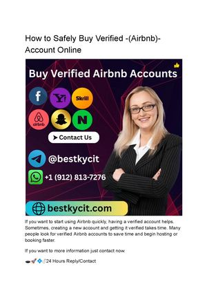 How To Safely Buy Verified (Airbnb) Account Online