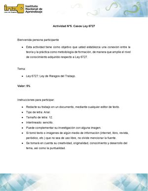 Actividad N°5 Casos Ley 6727