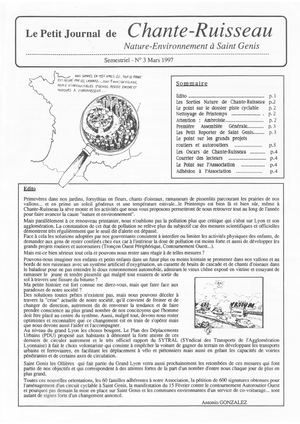 Petit Journal de Chante-Ruisseau n°3 Mars 997