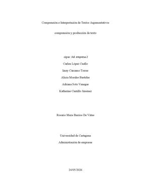 Comprensión E Interpretación De Textos Argumentativos